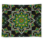 Green White Dot Mandala Print Tapestry