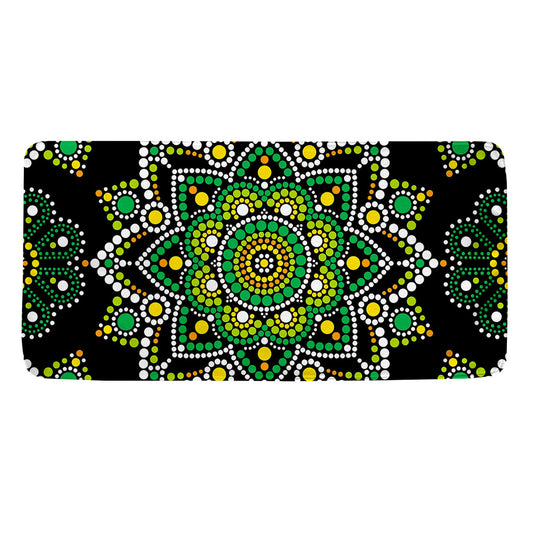 Green White Dot Mandala Print Towel