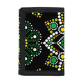 Green White Dot Mandala Print Trifold Wallet