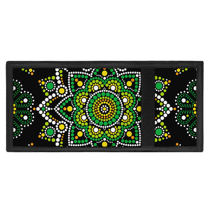 Green White Dot Mandala Print Trifold Wallet