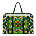 Green White Dot Mandala Print Utility Tote Bag