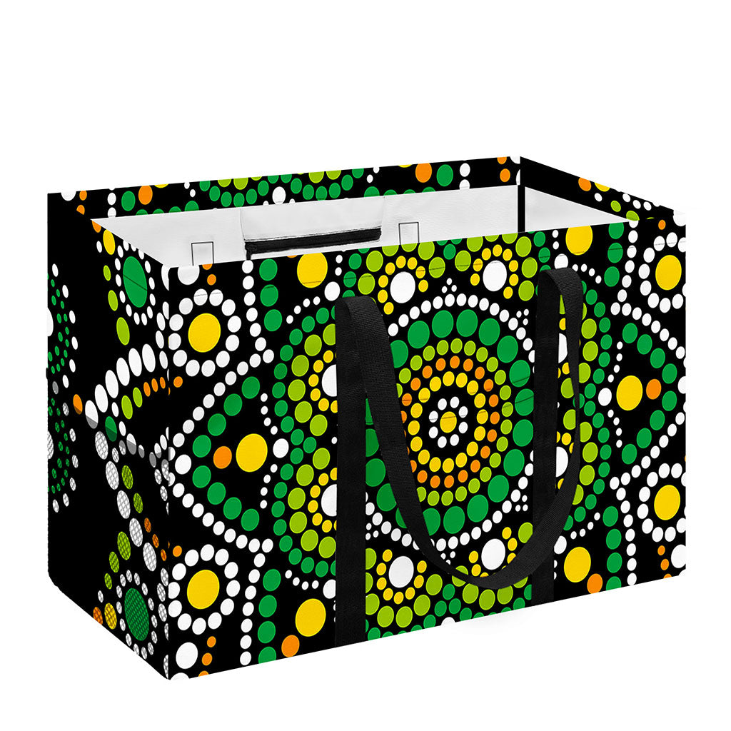 Green White Dot Mandala Print Utility Tote Bag