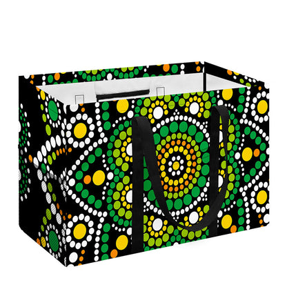 Green White Dot Mandala Print Utility Tote Bag