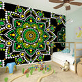 Green White Dot Mandala Print Wall Sticker