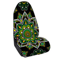 Green White Dot Mandala Print Waterproof Car Seat Cover