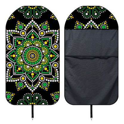 Green White Dot Mandala Print Waterproof Car Seat Cover