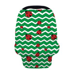 Green Zigzag Ladybird Pattern Print Baby Seat Cover
