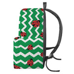 Green Zigzag Ladybird Pattern Print Backpack