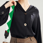 Green Zigzag Ladybird Pattern Print Bag Strap