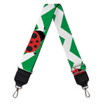 Green Zigzag Ladybird Pattern Print Bag Strap