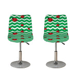 Green Zigzag Ladybird Pattern Print Bar Stool Covers