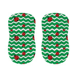 Green Zigzag Ladybird Pattern Print Bar Stool Covers