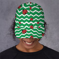 Green Zigzag Ladybird Pattern Print Baseball Cap