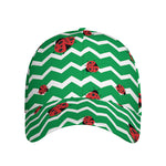 Green Zigzag Ladybird Pattern Print Baseball Cap