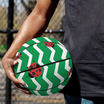 Green Zigzag Ladybird Pattern Print Basketball