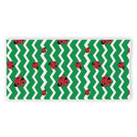 Green Zigzag Ladybird Pattern Print Beach Towel