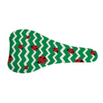 Green Zigzag Ladybird Pattern Print Bicycle Seat Cover