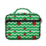 Green Zigzag Ladybird Pattern Print Briefcase Bible Bag