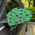 Green Zigzag Ladybird Pattern Print Car Side Mirror Covers
