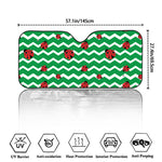 Green Zigzag Ladybird Pattern Print Car Windshield Sun Shade