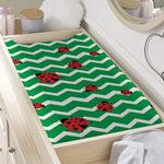 Green Zigzag Ladybird Pattern Print Changing Pad Cover