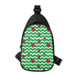 Green Zigzag Ladybird Pattern Print Chest Bag