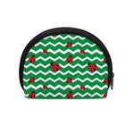 Green Zigzag Ladybird Pattern Print Coin Purse