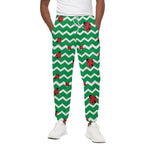 Green Zigzag Ladybird Pattern Print Cotton Pants