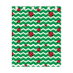 Green Zigzag Ladybird Pattern Print Curtain