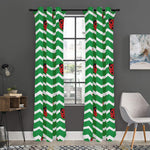 Green Zigzag Ladybird Pattern Print Curtain