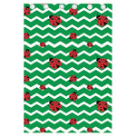 Green Zigzag Ladybird Pattern Print Curtain