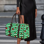 Green Zigzag Ladybird Pattern Print Duffle Bag