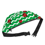 Green Zigzag Ladybird Pattern Print Fanny Pack