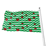 Green Zigzag Ladybird Pattern Print Flag