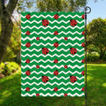 Green Zigzag Ladybird Pattern Print Garden Flag