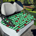 Green Zigzag Ladybird Pattern Print Golf Cart Seat Cover