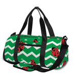 Green Zigzag Ladybird Pattern Print Gym Bag