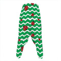 Green Zigzag Ladybird Pattern Print Hammer Pants