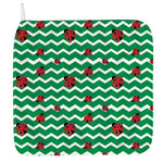Green Zigzag Ladybird Pattern Print Hand Towel