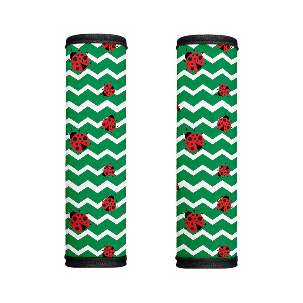 Green Zigzag Ladybird Pattern Print Handle Covers