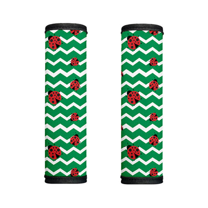 Green Zigzag Ladybird Pattern Print Handle Covers