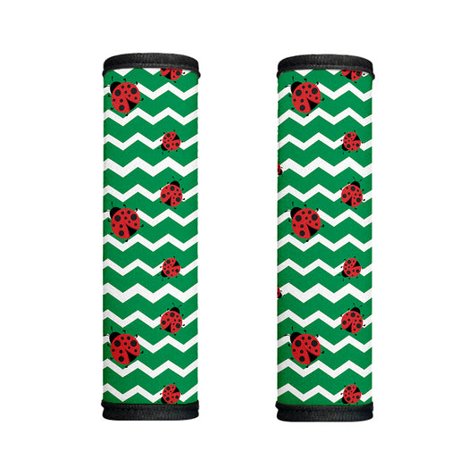 Green Zigzag Ladybird Pattern Print Handle Covers