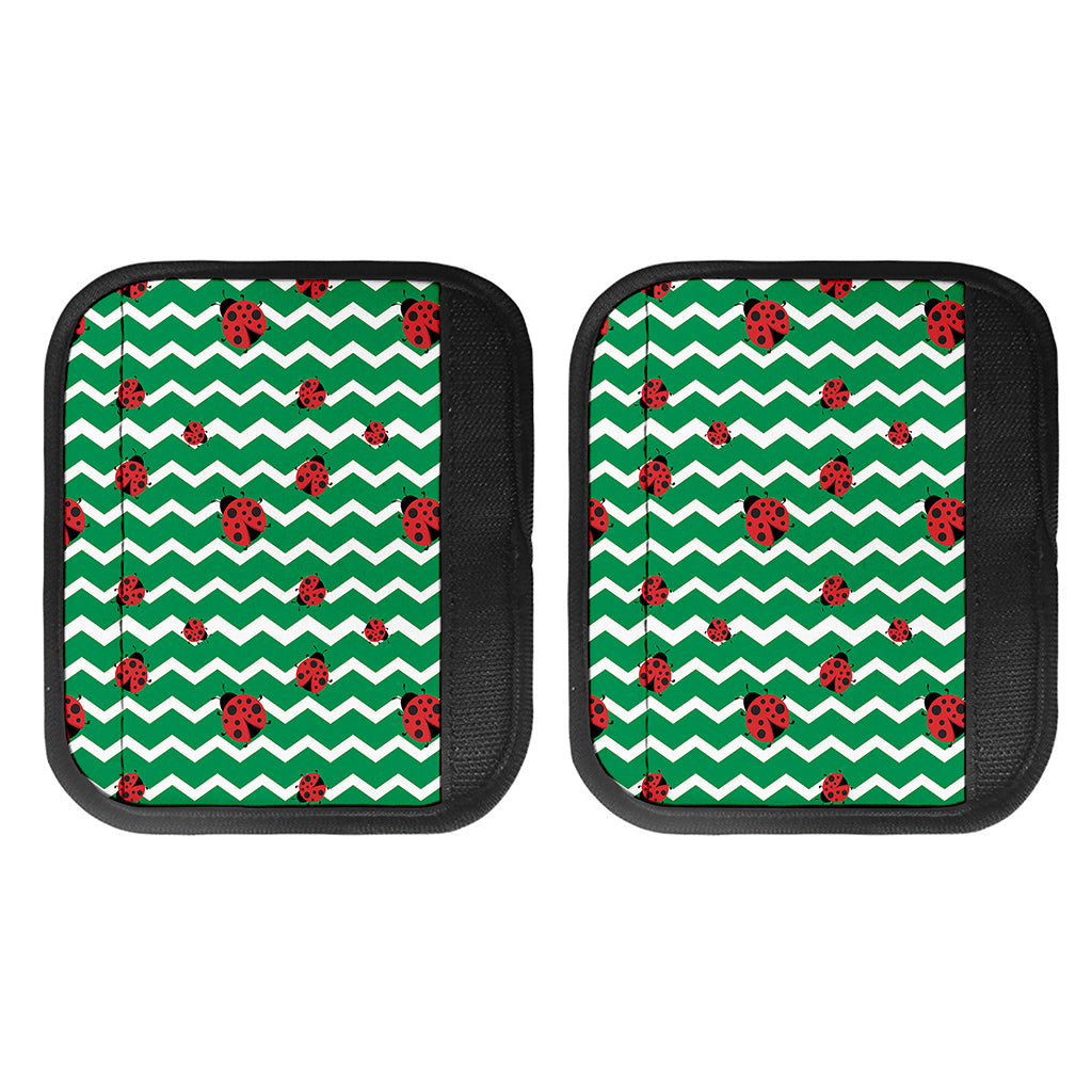 Green Zigzag Ladybird Pattern Print Handle Covers