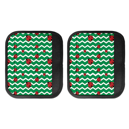 Green Zigzag Ladybird Pattern Print Handle Covers