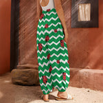 Green Zigzag Ladybird Pattern Print Harem Pants