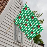 Green Zigzag Ladybird Pattern Print House Flag