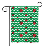 Green Zigzag Ladybird Pattern Print House Flag
