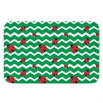 Green Zigzag Ladybird Pattern Print Indoor Door Mat
