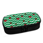 Green Zigzag Ladybird Pattern Print Insulin Cooler Travel Case