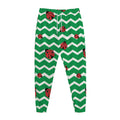 Green Zigzag Ladybird Pattern Print Jogger Pants
